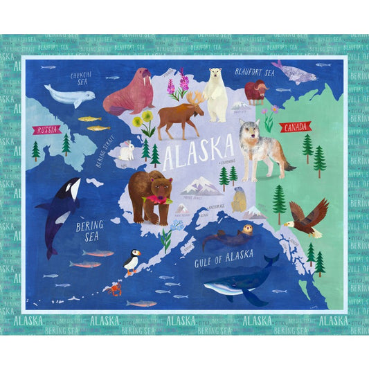 Alaska: The Last Frontier - Map of Alaska 36" - Panel