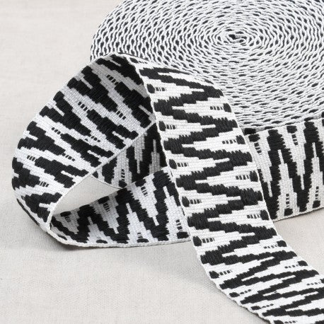 Ethnic Webbing 1.5" Multicolor Black White