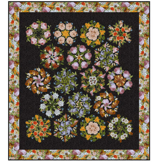 Bouquet, too Pattern - Collection Spring in Delft 54 1/2" x 65" - Quilt Kit