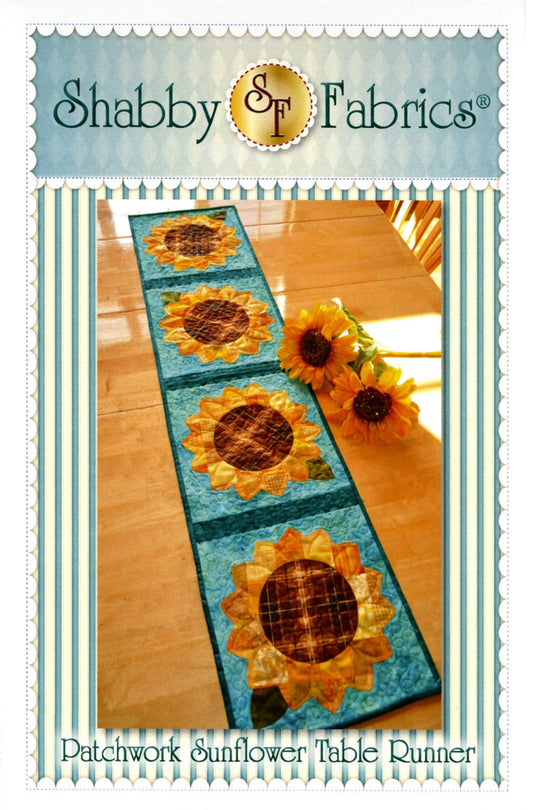 Patchwork Sunflower Table Runner Shabby Fabrics 76 x 77"