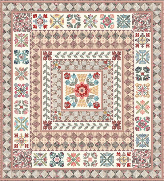Jane Austen 250th Anniversary Bob Pattern - Jane Austen's House Collections 78 1/2" x 86 1/2" - Quilt Kit