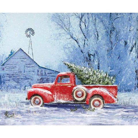 Picture a Christmas Red Truck 36" x 43" Panel