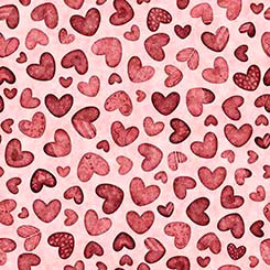 Hearts & Hugs - HEARTS - Pink - Yardage