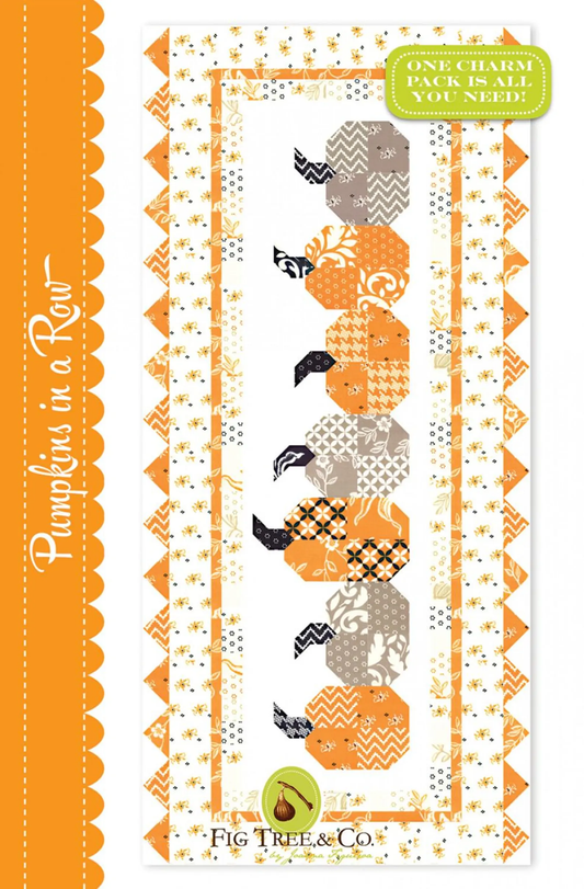 Pumpkins in a Row 16 1/2 x 40 1/2 - Quilt Kit