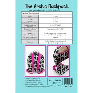 The Archie Backpack Pattern - Collection Squishmallows Northcortt - Kit