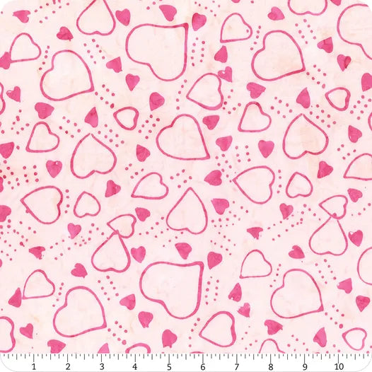 Love Punch Piggy Pink Hearts Yardage