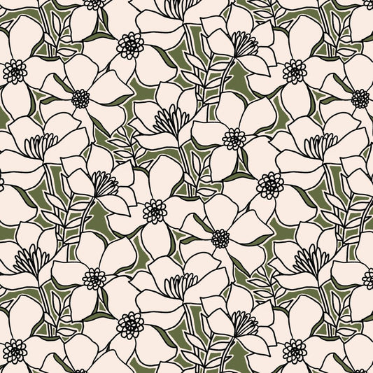Marsh Heavens - Queen - Olive- Yardage