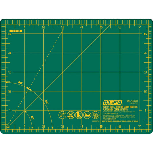 Olfa Self-Healing Rotary Cutting Mat - Green, 6" x 8"