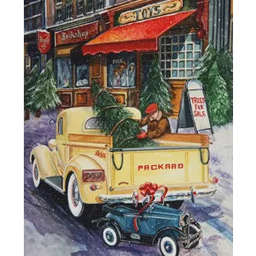 A Nostalgic Christmas Loading the Truck 36" x 43" Panel