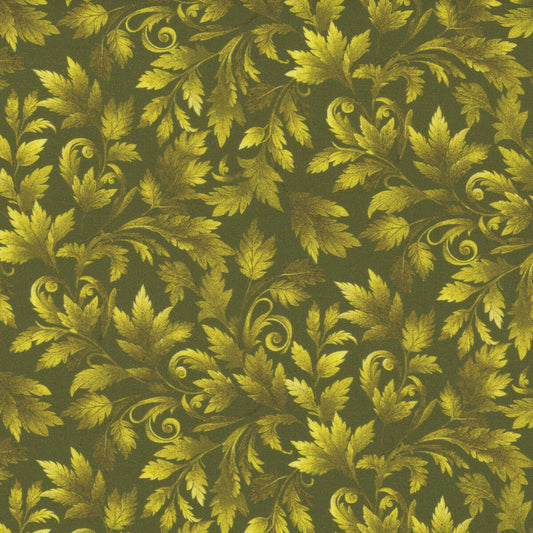 Autumn Cats - Leaf Spray - Leaf - Yardage