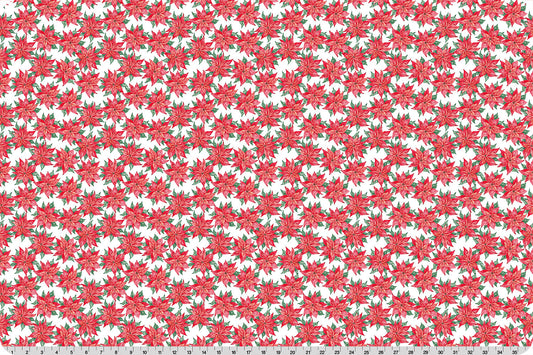 Quilting Cuddle - Christmas Keepsake - Poinsettias - Cardinal - Yardage
