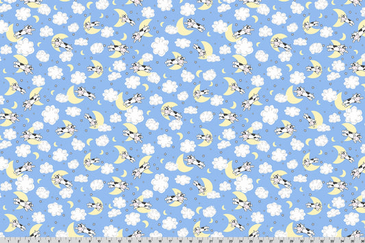 Quilting Cuddle - Goodnight Farm - Over the Moon - Blue - Yardage