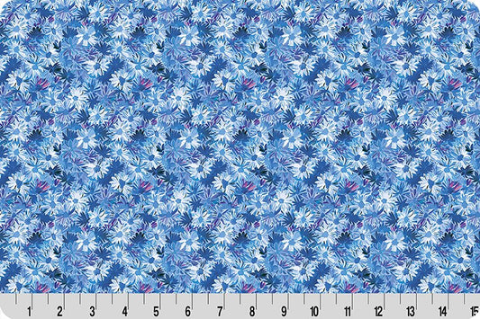 Quilting Cuddle Wandelust Wanderlust Daisies Blue Yardage