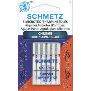 Schmetz Microtex Chrome Needles Professional Grade sz 80/12