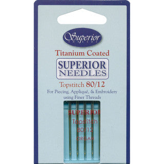 Superior Titanium Coated Topstitch Needles sz 80/12