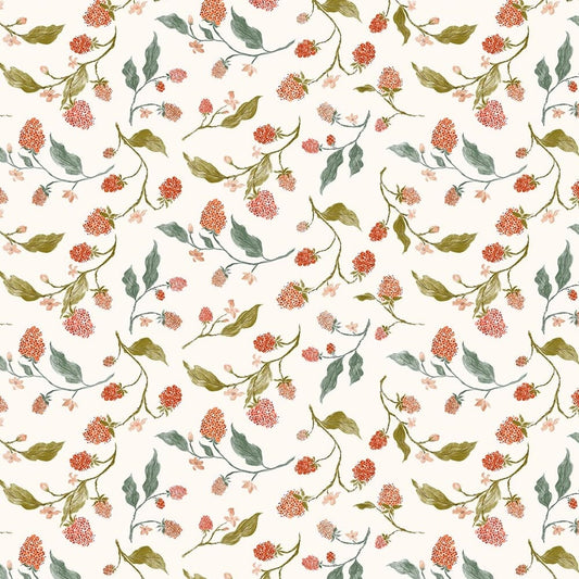 Thicket & Bramble Berries Cream Fabric