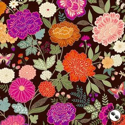 Makower Luxe Large Flora Pink Fabric