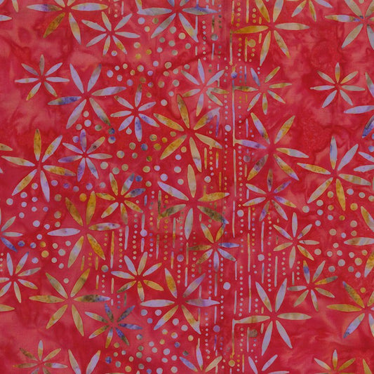 Quilter's Guide to the Galaxy Dots and Floral Red Yardage