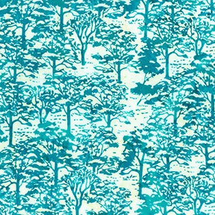 On The Wild Side Trees Teal Yardage