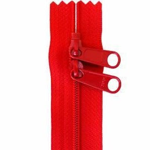 30" Handbag Zipper Double Slide Atom Red