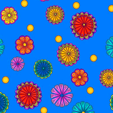 Carnivale Small Tossed Flowers Yardage