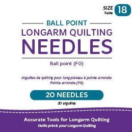 Ball Point Longarm Needles – Two Packages of 10 (18/110-FG, Ball Point)