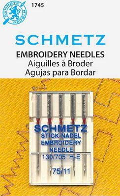 Schmetz 1745 Embroidery Machine Needles Size 75/11