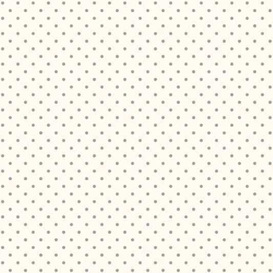 Le Crème Swiss Dot Gray on Cream Yardage