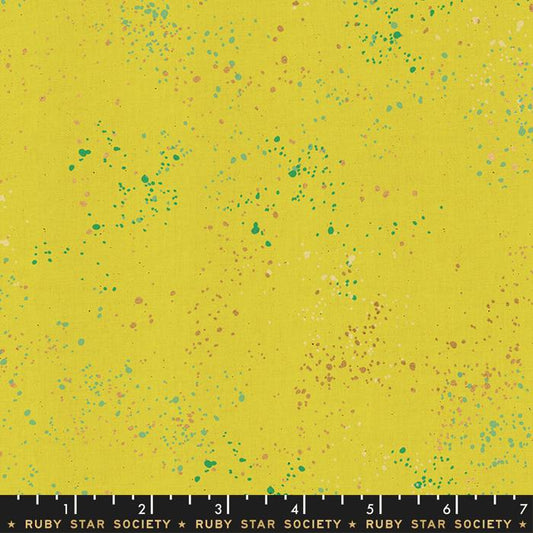 Speckled Metallic Citron Fabric