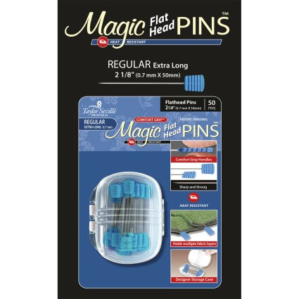 Magic Pins Flathead Pins Regular Extra Long 2-1/8" 50ct