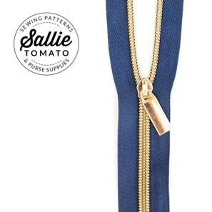 Zippers #5 By the Yard Navy Gold Coil