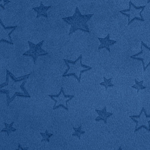 Embossed Star Cuddle Midnight Blue Yardage