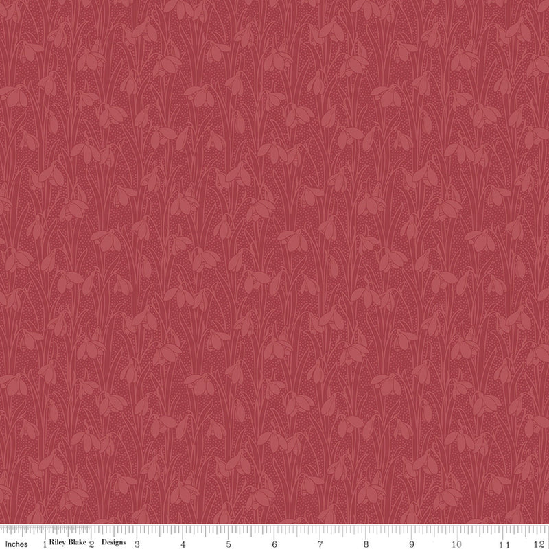 Snowdrop Spot Sienna Red Yardage