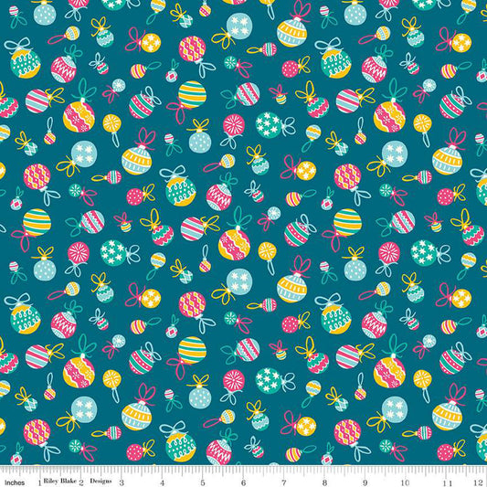 Deck the Halls Tumbling Baubles A Fabric