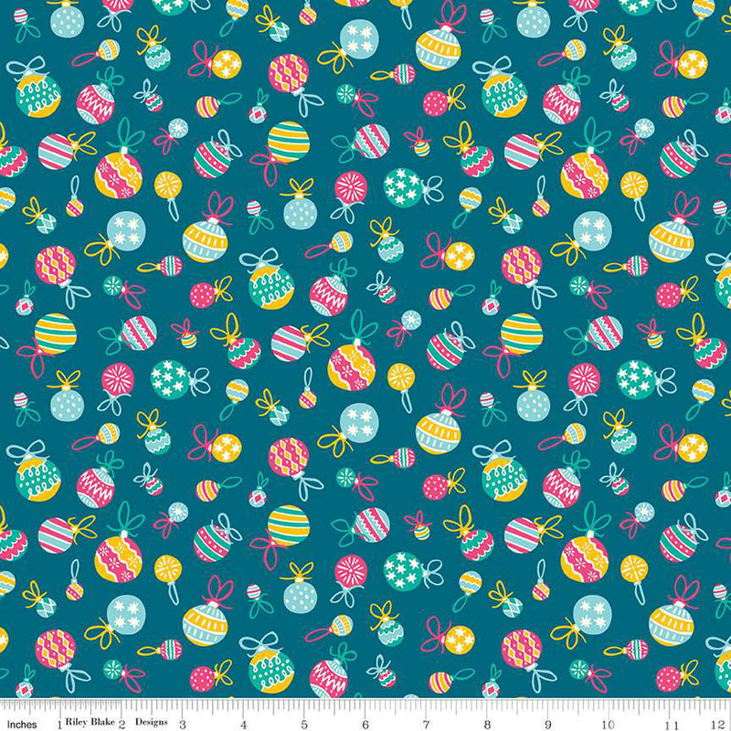 Deck the Halls Tumbling Baubles A Fabric