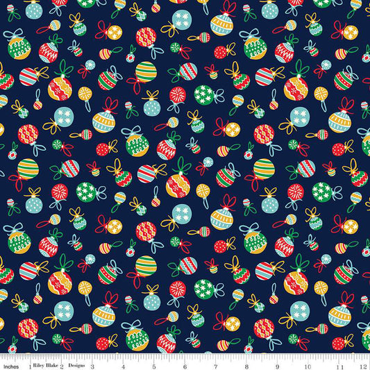 Deck the Halls Tumbling Baubles B Fabric