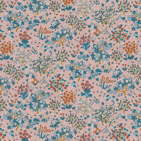 Autumn Woodland - Bountiful Forest B - Rose - Yardage