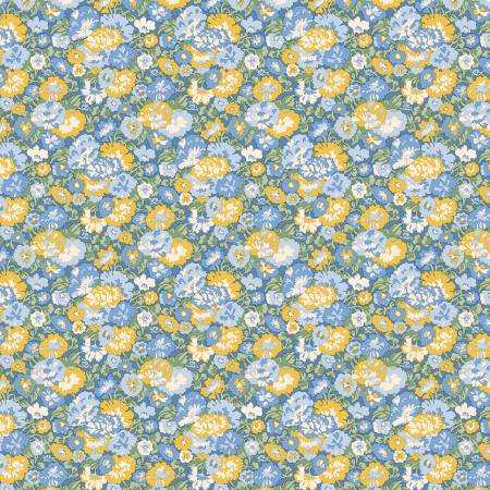 Palace Gardens  - Buckingham Blooms A - Blue - Yardage