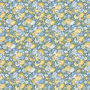 Palace Gardens  - Buckingham Blooms A - Blue - Yardage