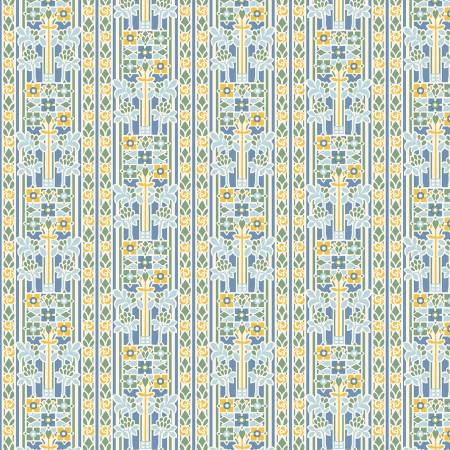 Palace Gardens  - Stately Gardens A - Blue - Yardage
