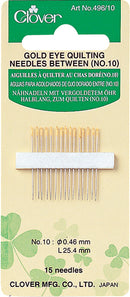 Gold Eye Quilting Needles Between No. 10
