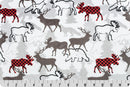 Digital Cuddle Forest Park Scarlet Fabric