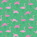 Poolside Purrfection - Let's Flamingle - Green - Yardage