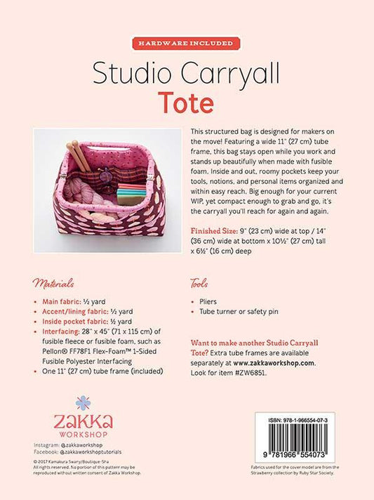 Studio Carryall Tote  (Metal tube frame included) - Pattern