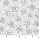 Wintry Lustre - Fanciful Flurrie - Gray and Silver - Yardage