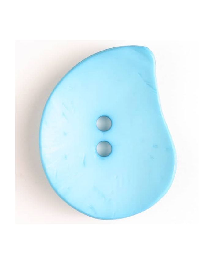 50mm Teardrop Light Blue Button