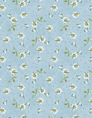 Blushing Meadow - Medium Floral Toss - Blue - Yardage