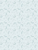 Blushing Meadow - Leaf Toss - Blue - Yardage