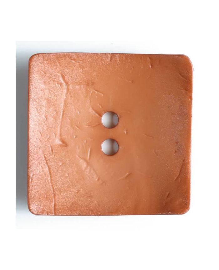 60mm Square Orange Brown Button