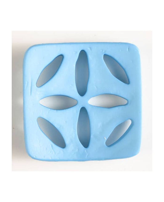 60mm Square Light Blue Button